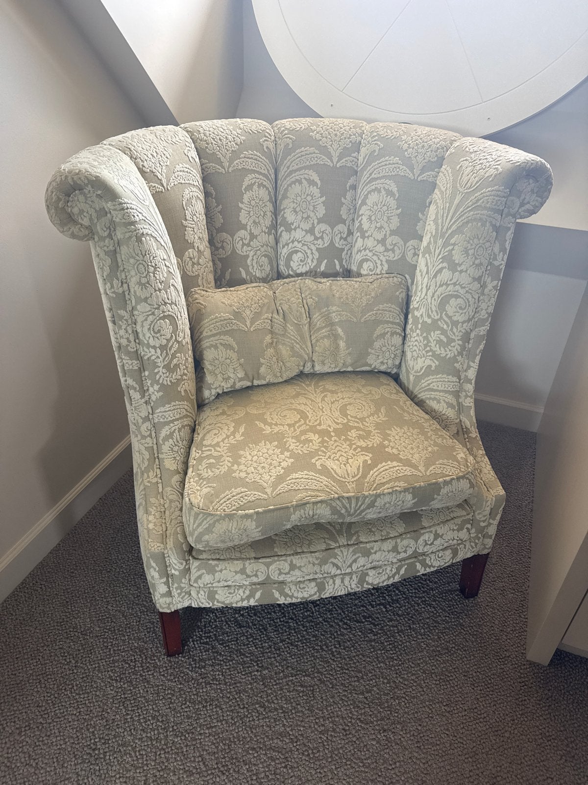 Comfortabele unieke fauteuil met bloemmotief, Ophalen, Gebruikt, Stof, 75 tot 100 cm