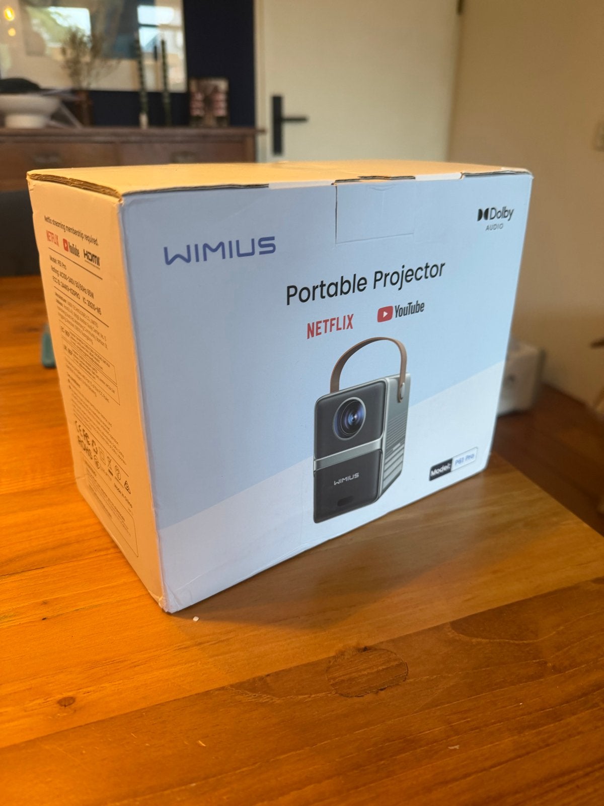 Wimius P61 Pro Draagbare Projector - (Retour deal) (Nieuw), Ophalen of Verzenden, Nieuw, LED, Full HD (1080)