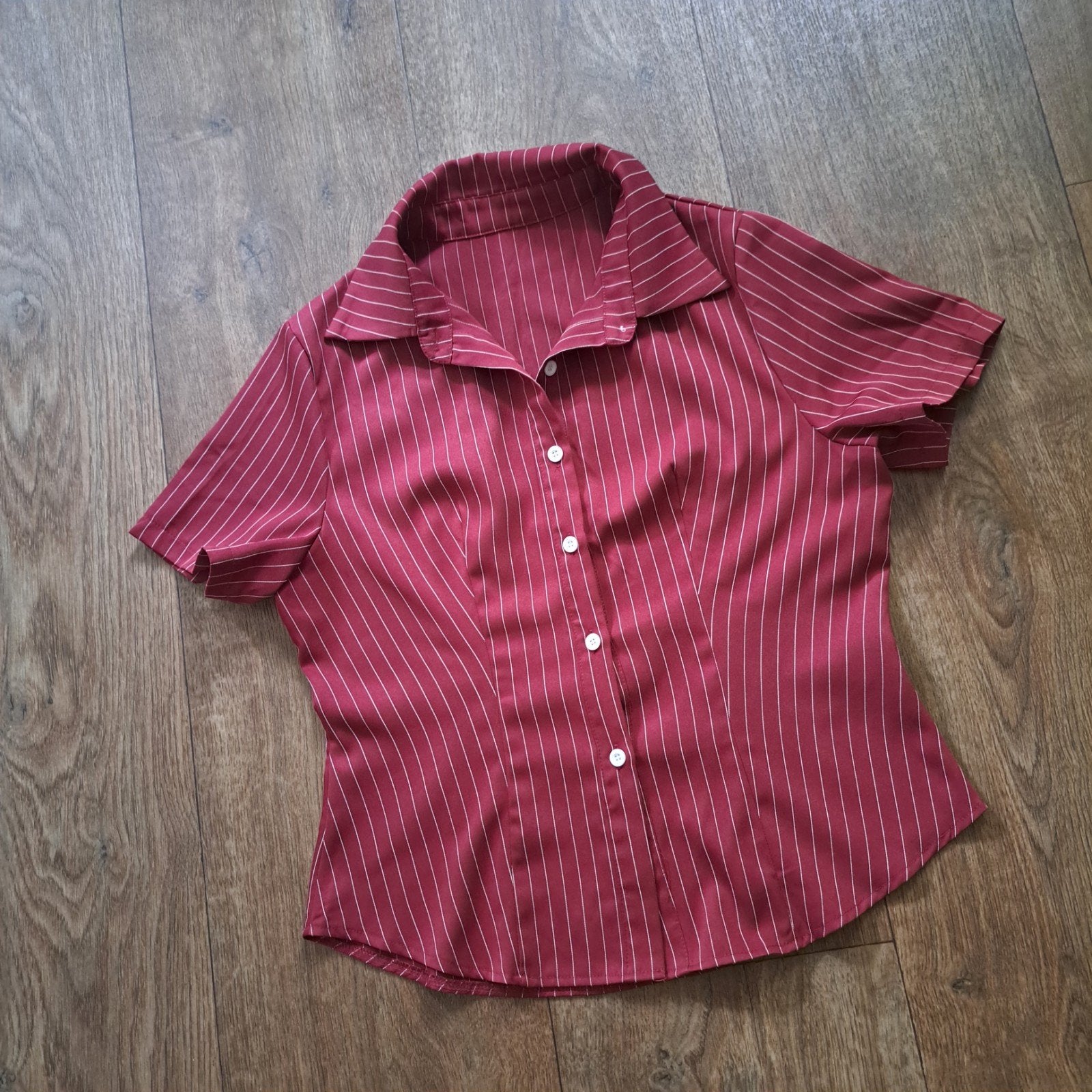 rood blousje met krijtstreep mt. L, Maat 42/44 (L), Ophalen of Verzenden, Zo goed als nieuw, Rood