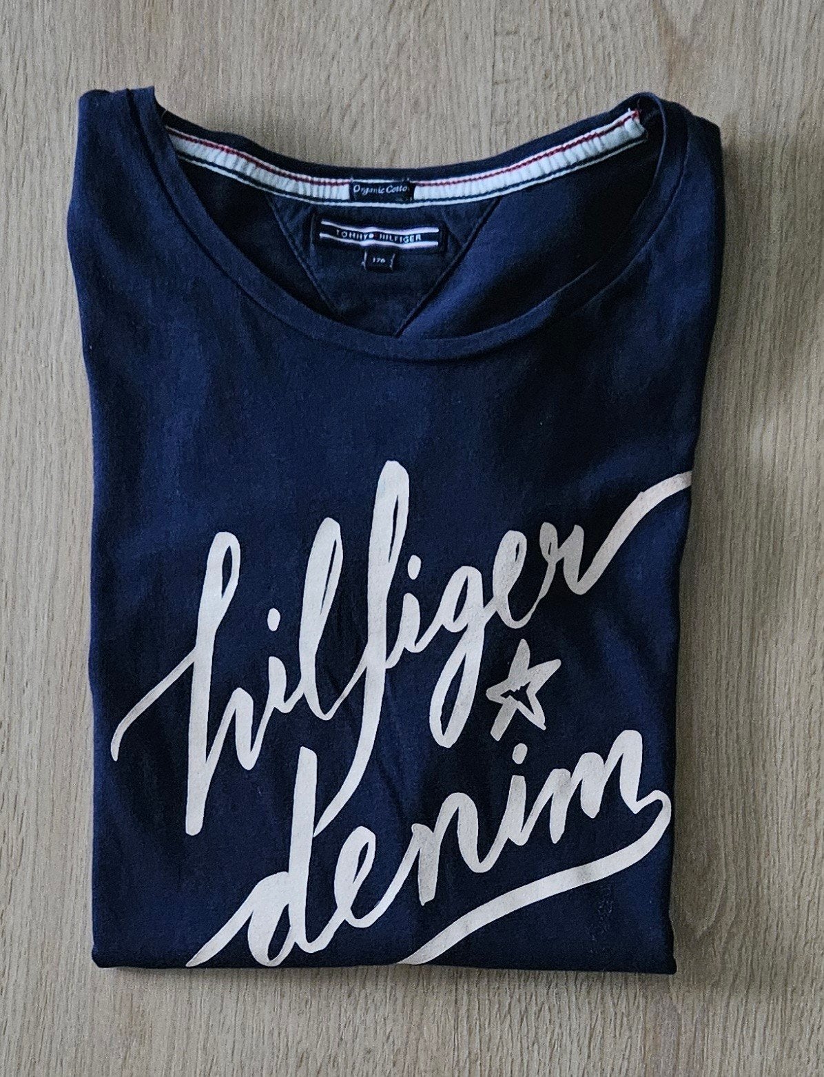 Tommy Hilfiger Donkerblauw Shirt Mt 176, Meisje, Ophalen of Verzenden, Shirt of Longsleeve, Tommy Hilfiger