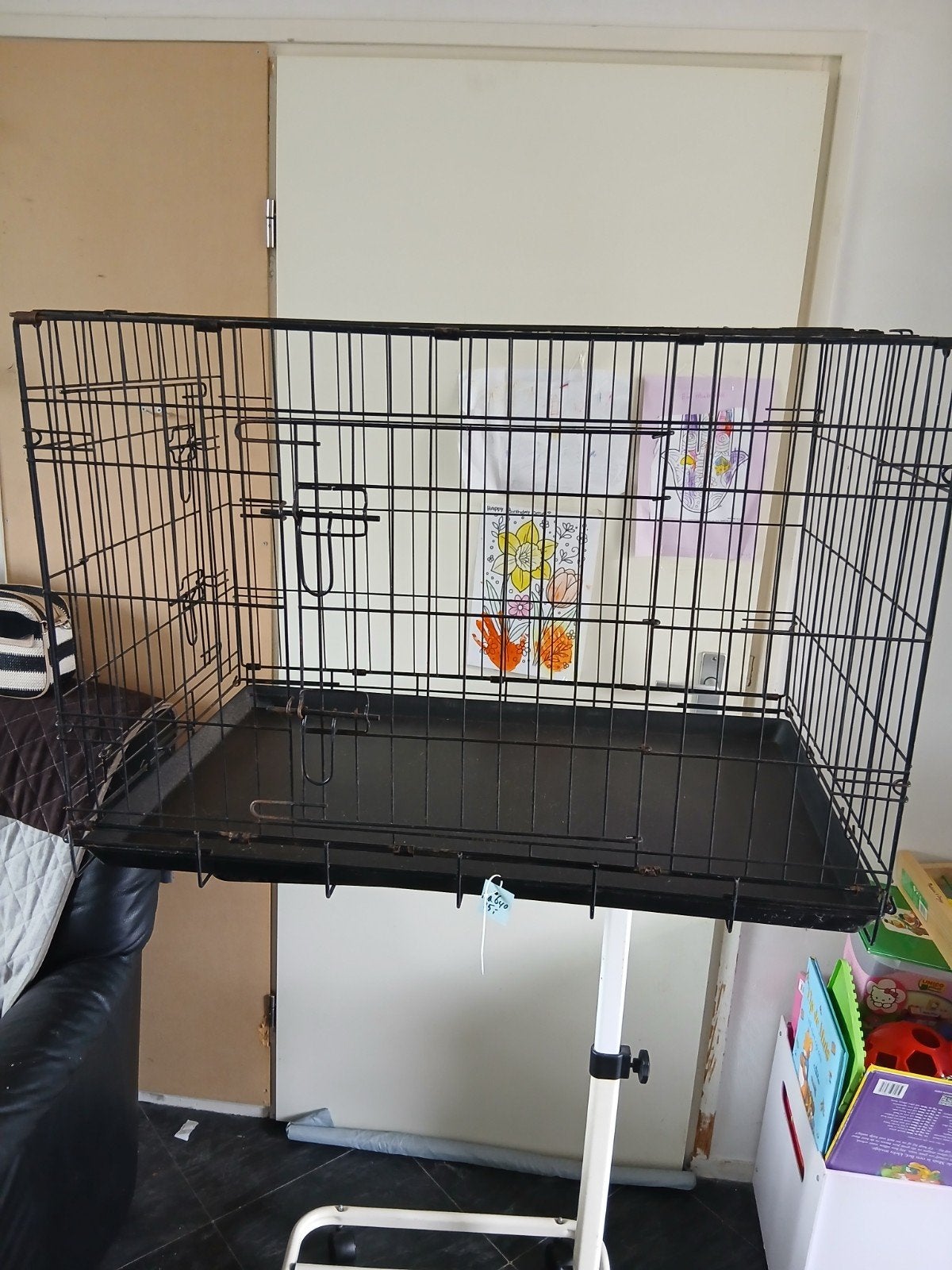 Grote zwarte honden bench nr 640, Dieren en Toebehoren, Ophalen, Hondenkennel, Gebruikt, Minder dan 65 cm
