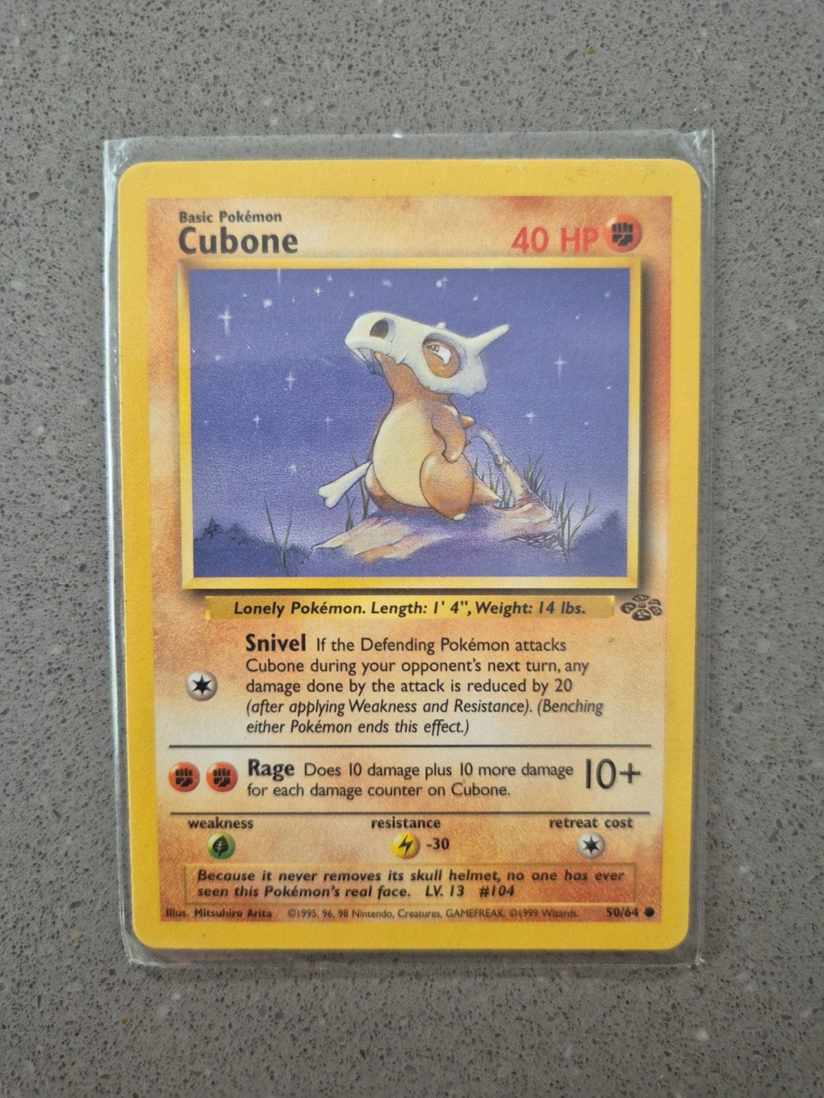Pokémon Cubone 50/64 Jungle Set Kaart, Ophalen of Verzenden, Zo goed als nieuw, Losse kaart