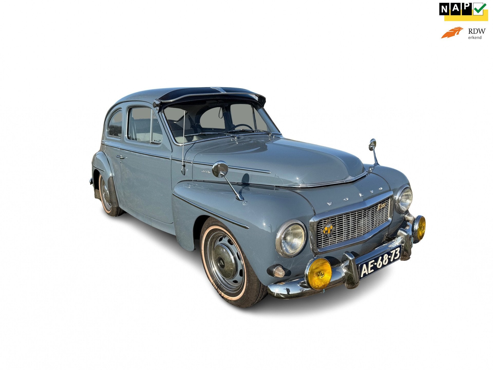 Volvo PV544 11134C katterug in top conditie, Auto's, Gebruikt, 4 cilinders, Blauw, Leder en Stof