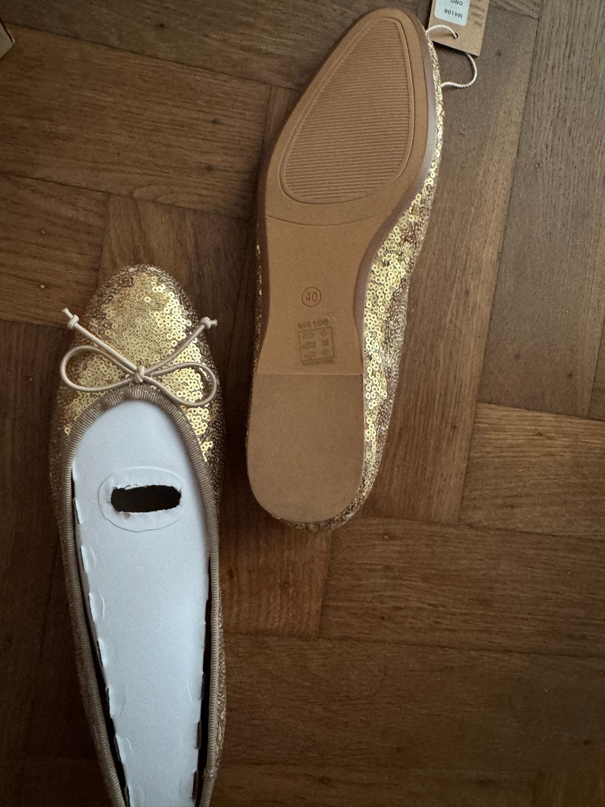 Nieuwe Italiaanse ballerina's met pailletten - Corina, Kleding | Dames, Schoenen, Ophalen of Verzenden, Nieuw, Geel, Ballerina's