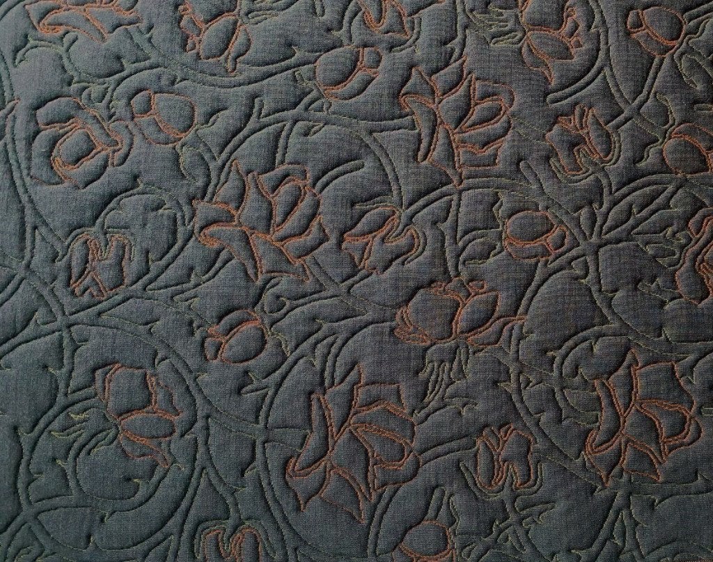 Kvadrat Febrik Rose 433; blauwgrijs/groen/oranje meubelstof, Wol, Meerkleurig, 120 cm of meer, Ophalen of Verzenden