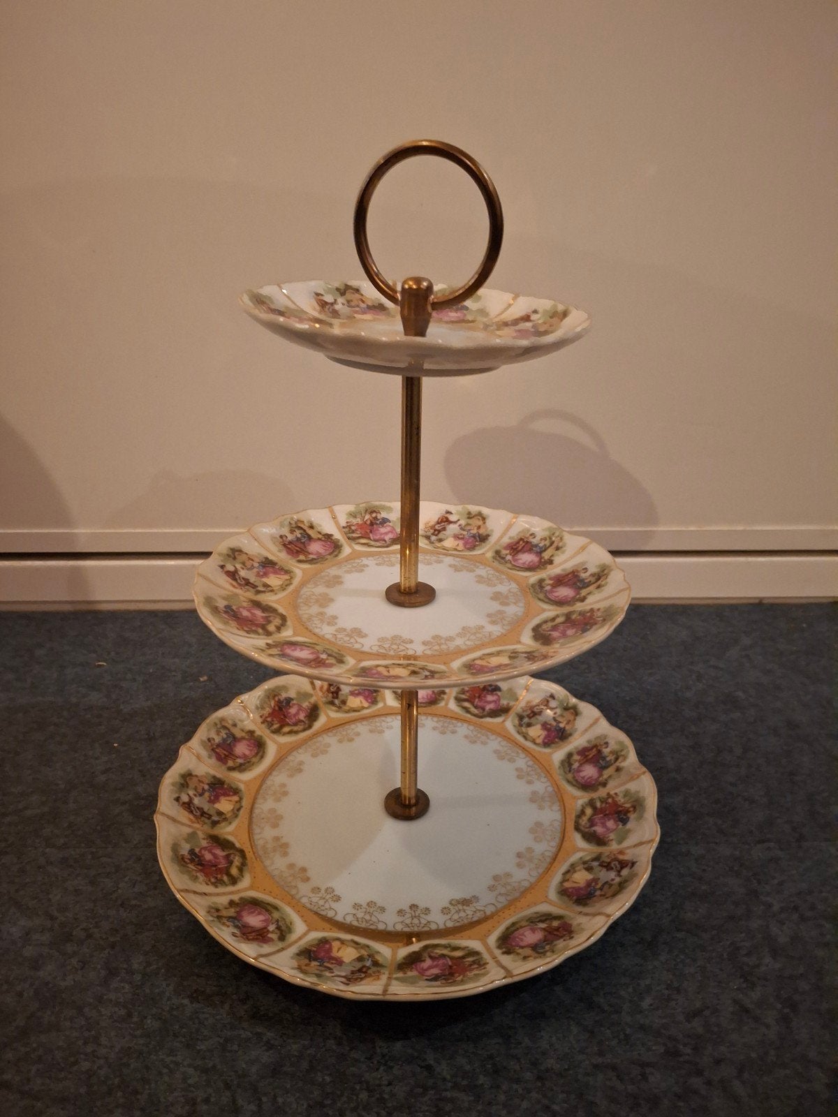 Vintage etagere met 3 lagen, porselein, romantisch decor, Ophalen