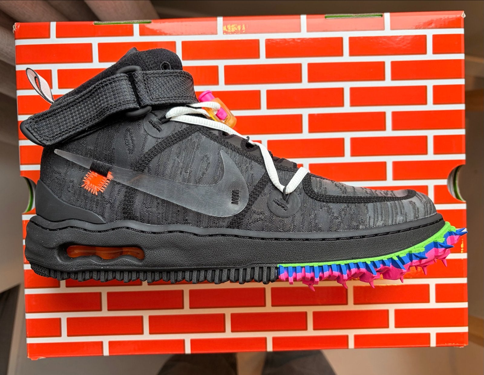 Nike x Off-White Air Force 1 Mid SP Black - Maat 45 / 11, Zwart, Nieuw, Ophalen of Verzenden, Sneakers of Gympen