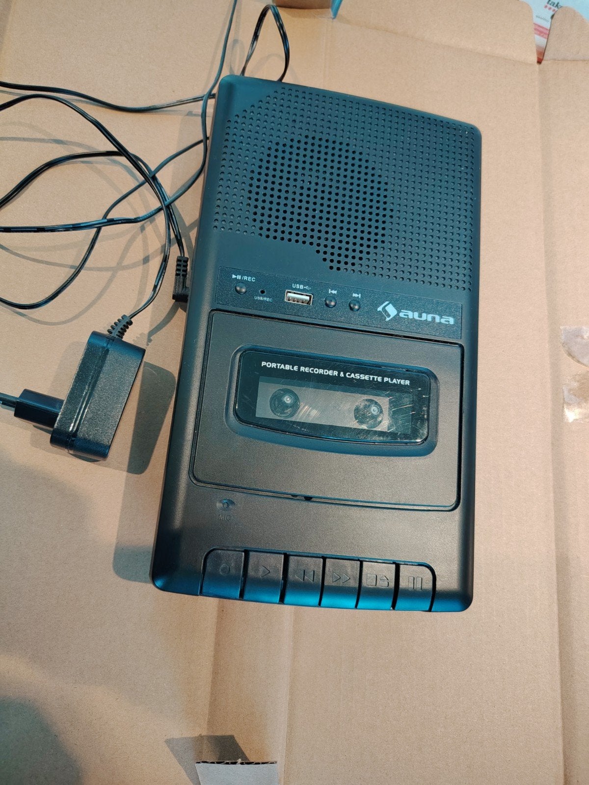 Auna draagbare cassetterecorder & USB-cassettespeler. Zwart., Audio, Tv en Foto, Cassettedecks, Ophalen of Verzenden, Overige merken