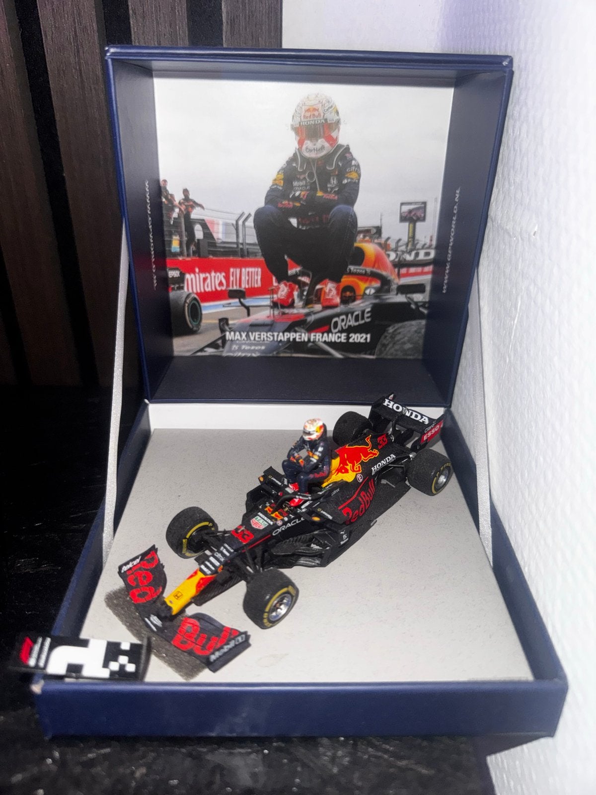 Max Verstappen GPworld Red Bull Racing RB16B Special Edition, Auto, 1:32 tot 1:50, Zo goed als nieuw, Ophalen