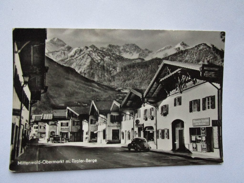Ansichtkaart Mittenwald - Obermarkt m Tiroler - Berge, Verzenden, 1960 tot 1980, Gelopen, Duitsland