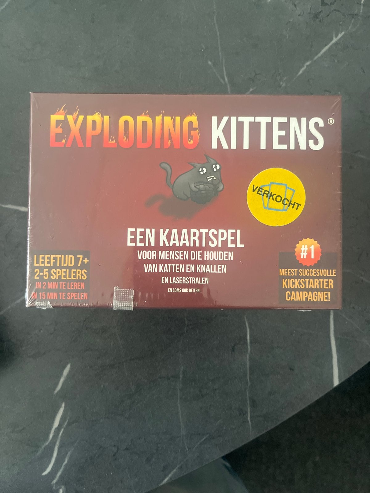 Exploding kittens - kaartspel - nieuw in doos, Een of twee spelers, Ophalen of Verzenden, Gebruikt