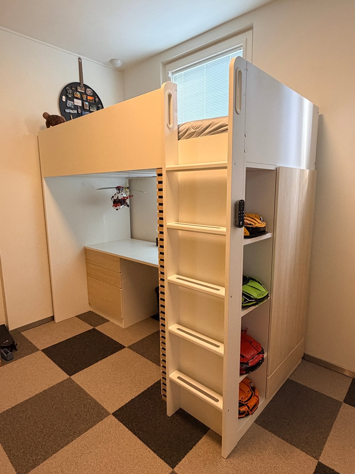 Hoogslaper Smastad Ikea met bureau en opbergruimte, Ophalen, Gebruikt, Eenpersoons, 200 cm