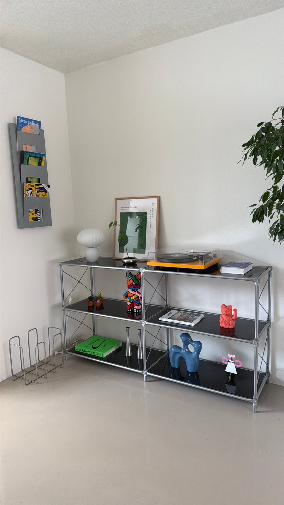Vintage Ikea Laxvik stellingkast glas zwart wandkast boeken, Ophalen, Gebruikt