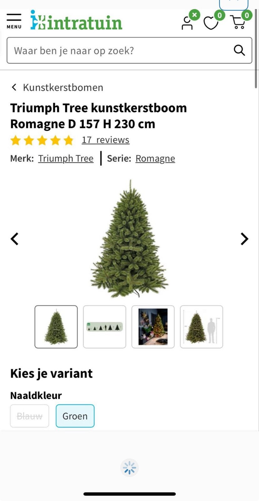 Kerstboom Intratuin, Ophalen, Nieuw