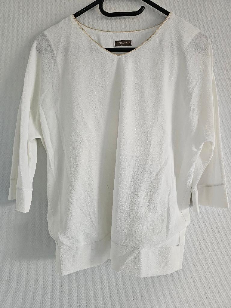 witte shirt met V-hals, Kleding | Dames, Maat 38/40 (M), Wit, Ophalen of Verzenden, Lange mouw