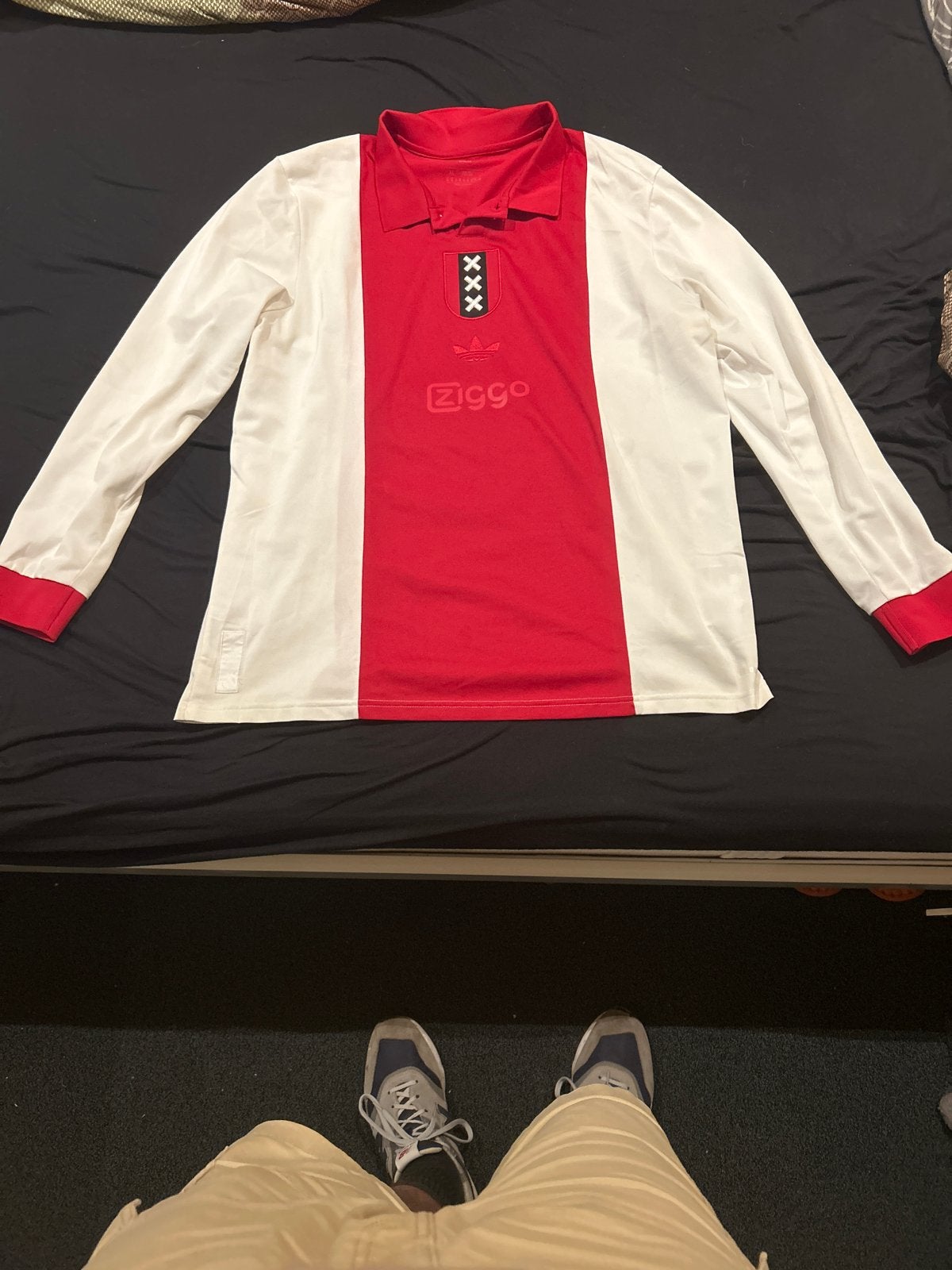 Ajax Thuisshirt Lange Mouwen Maat L 150 jarig bestaan, Maat L, Ophalen of Verzenden, Gebruikt, Shirt
