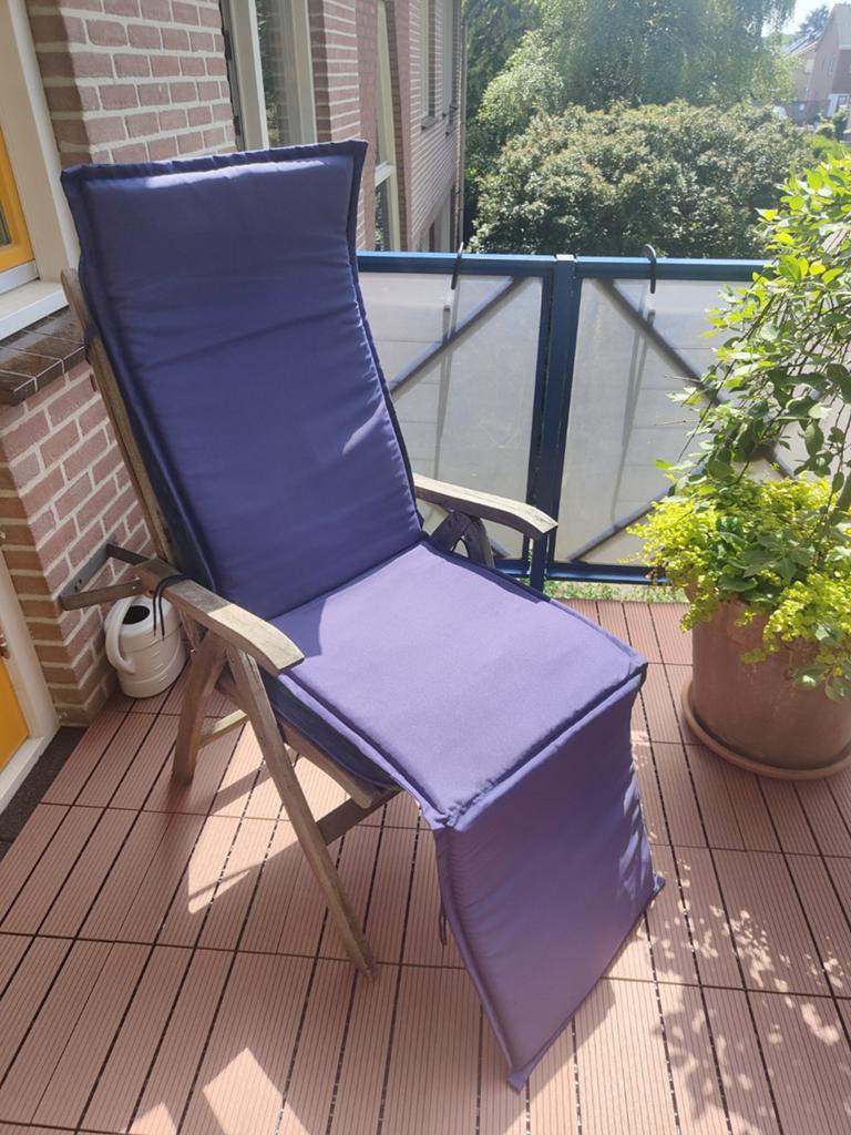Tuinkussen voor ligstoel, Ophalen of Verzenden, Gebruikt, Blauw, Rechthoekig