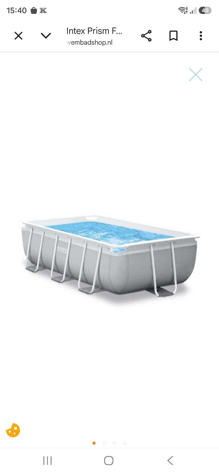 Intex Prism Frame Zwembad - Rechthoekig 300 x 175 x 80, Ophalen, Gebruikt, 80 tot 120 cm, Minder dan 200 cm