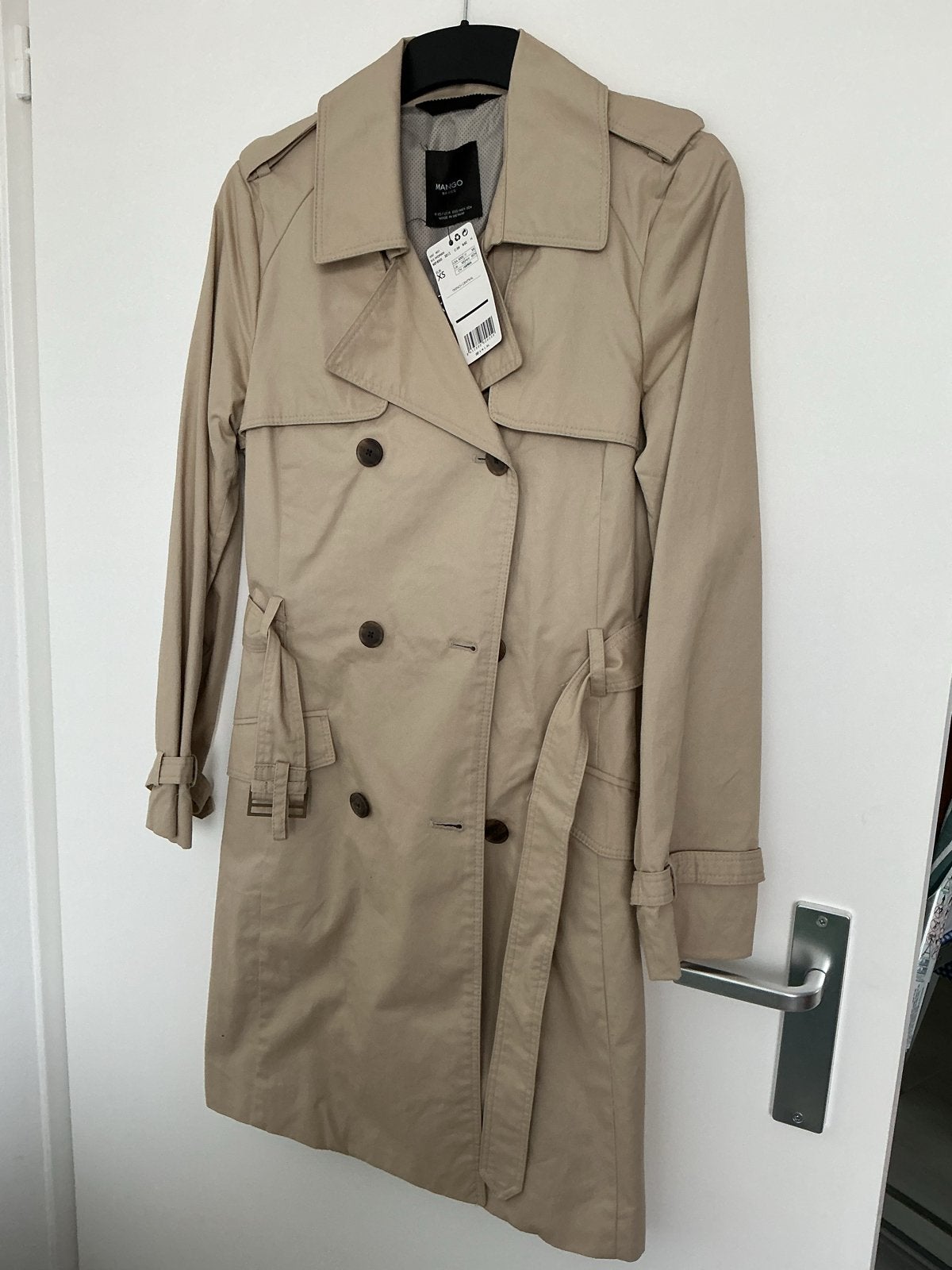 Nieuwe Mango Trenchcoat - Beige, Maat XS, Ophalen of Verzenden, Nieuw, Maat 34 (XS) of kleiner, Beige