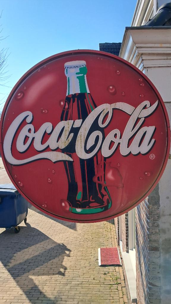 uithang bord coca cola, Ophalen, Gebruikt, Reclamebord