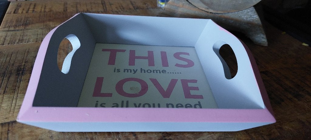 dienblad / platteau "All you need is love", Nieuw, Ophalen of Verzenden, Dienblad, Rechthoekig