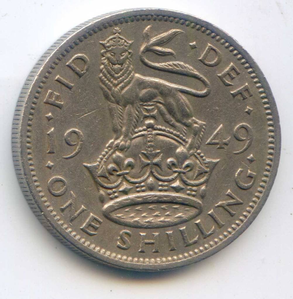 Groot-Brittannië 1 Shilling 1949 Engels, Ophalen of Verzenden, Overige landen