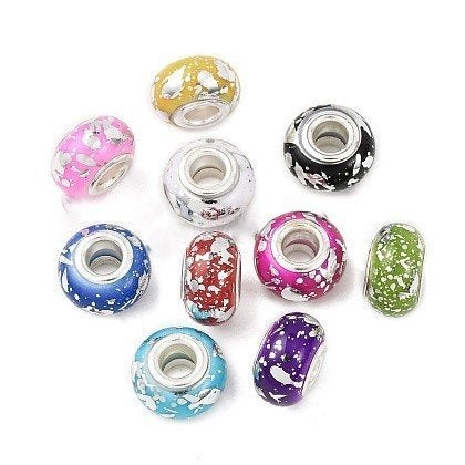 SALE: 100 stuks groot gat bedels Multicolour zilverfolie, Overige materialen, Want 18 Hoogvliet, Adorabeads, Nieuw