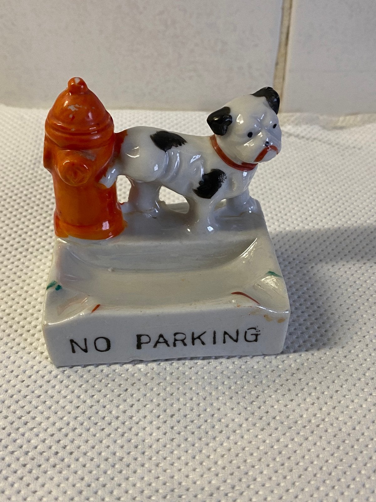 Vintage porseleinen asbak met Engelse bulldog, Ophalen of Verzenden