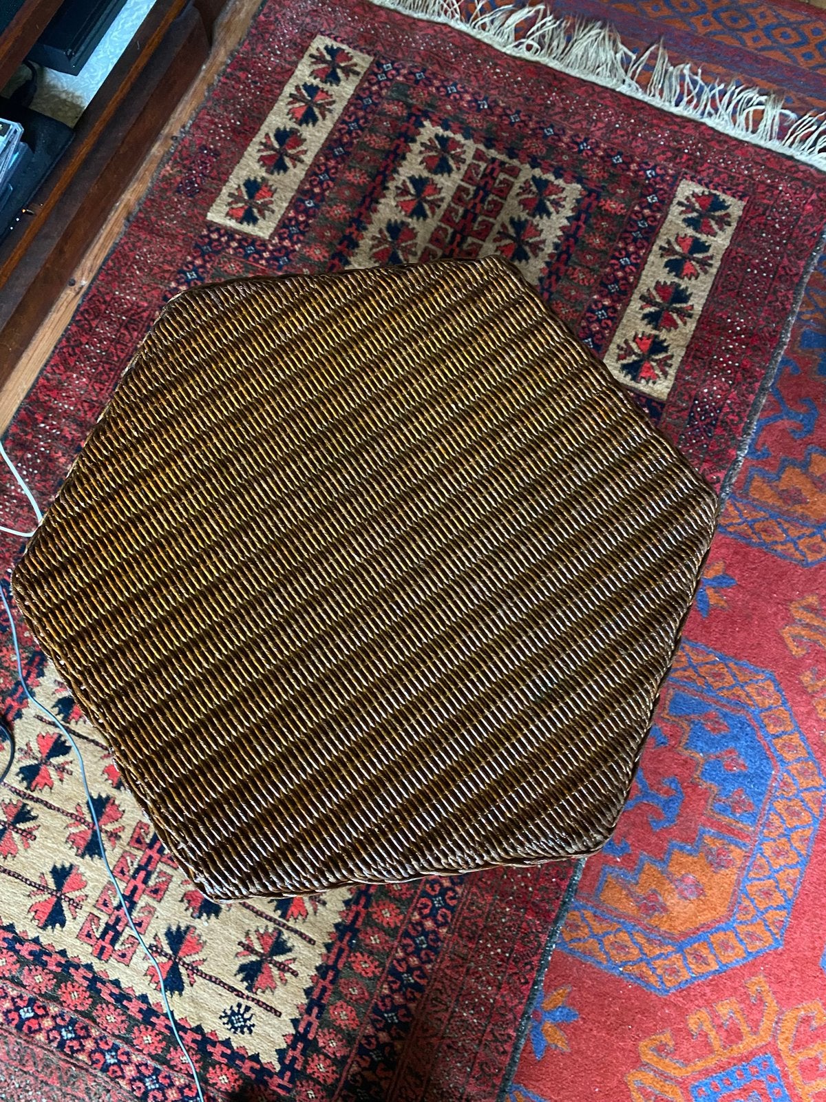 Antieke lloyd loom wasmand / mand / bijzettafel jaren 30, Ophalen of Verzenden, Zo goed als nieuw, Rond, Riet
