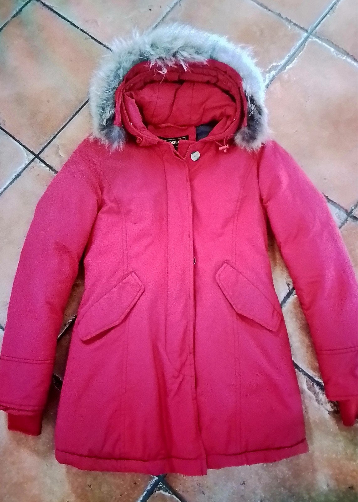 Warme rode jas Matogla  , XS  , 36, Ophalen of Verzenden, Gedragen, Rood, Matogla