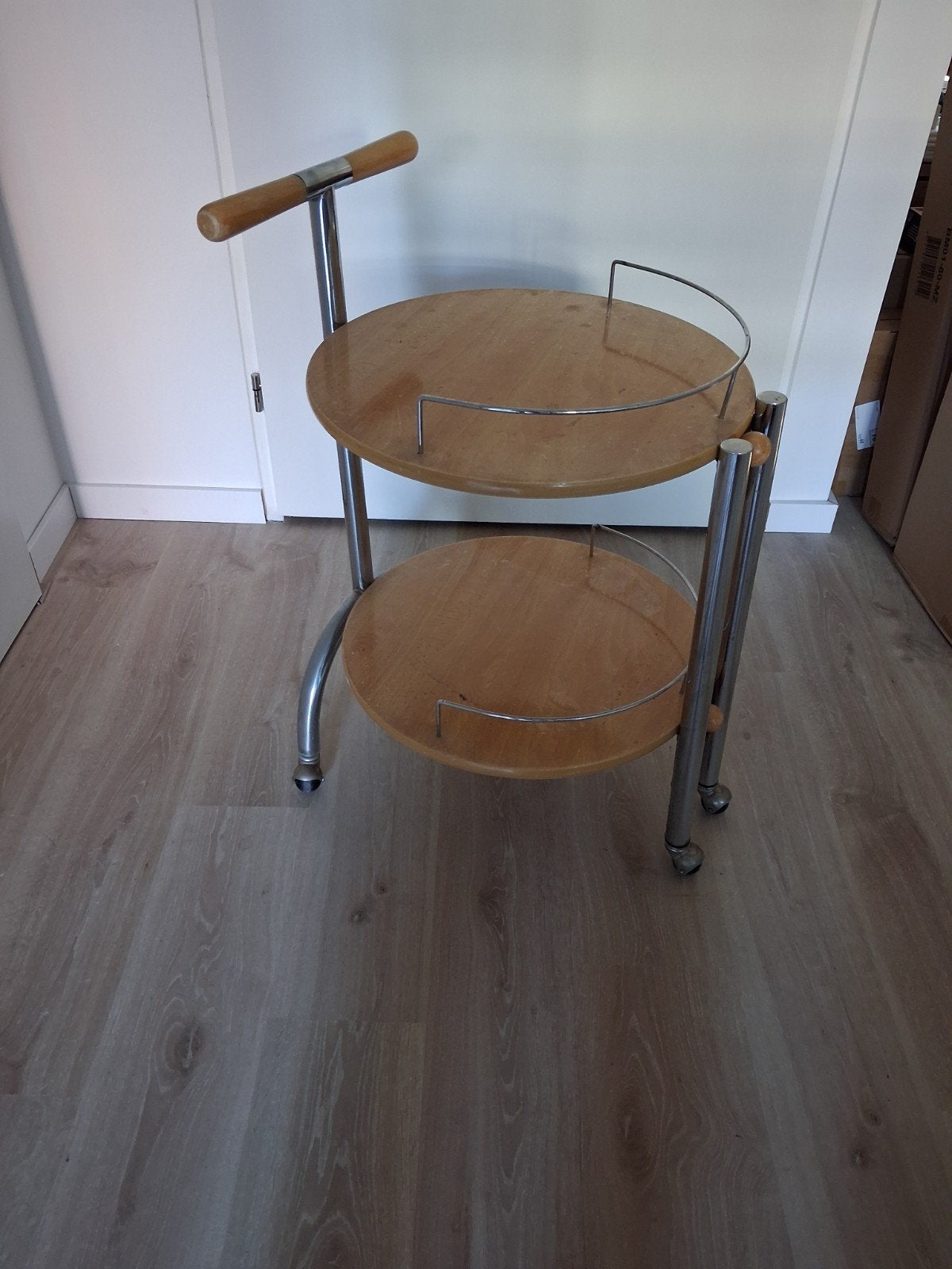 Vintage serveerwagen met twee niveaus, Ophalen of Verzenden, Gebruikt