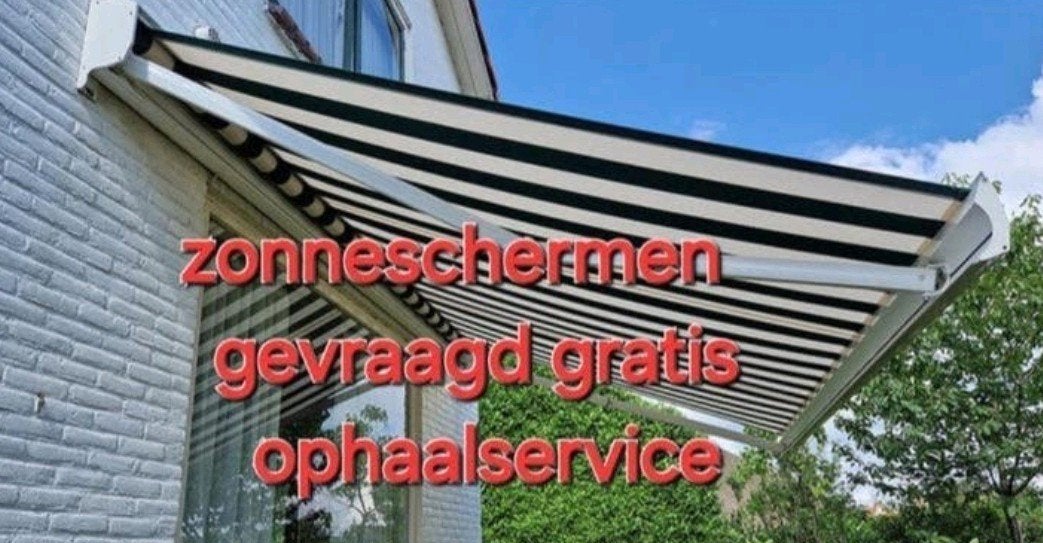 zonnescherm gevraagd gratis demontage, Ophalen of Verzenden, Knikarmscherm
