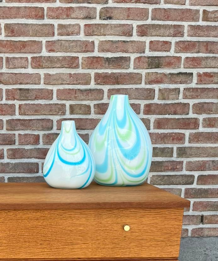 2 vintage swirl Murano vazen, Ophalen of Verzenden