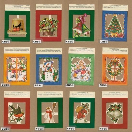 *Poezieplaatjes 12 Feestelijke Kerstplaatjes met relief, Verzenden