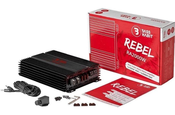 BASS HABIT RA2000W REBEL versterker 1000W RMS 1 ohm 2000W, Niet ingevuld, Niet ingevuld, Nieuw, Ophalen of Verzenden