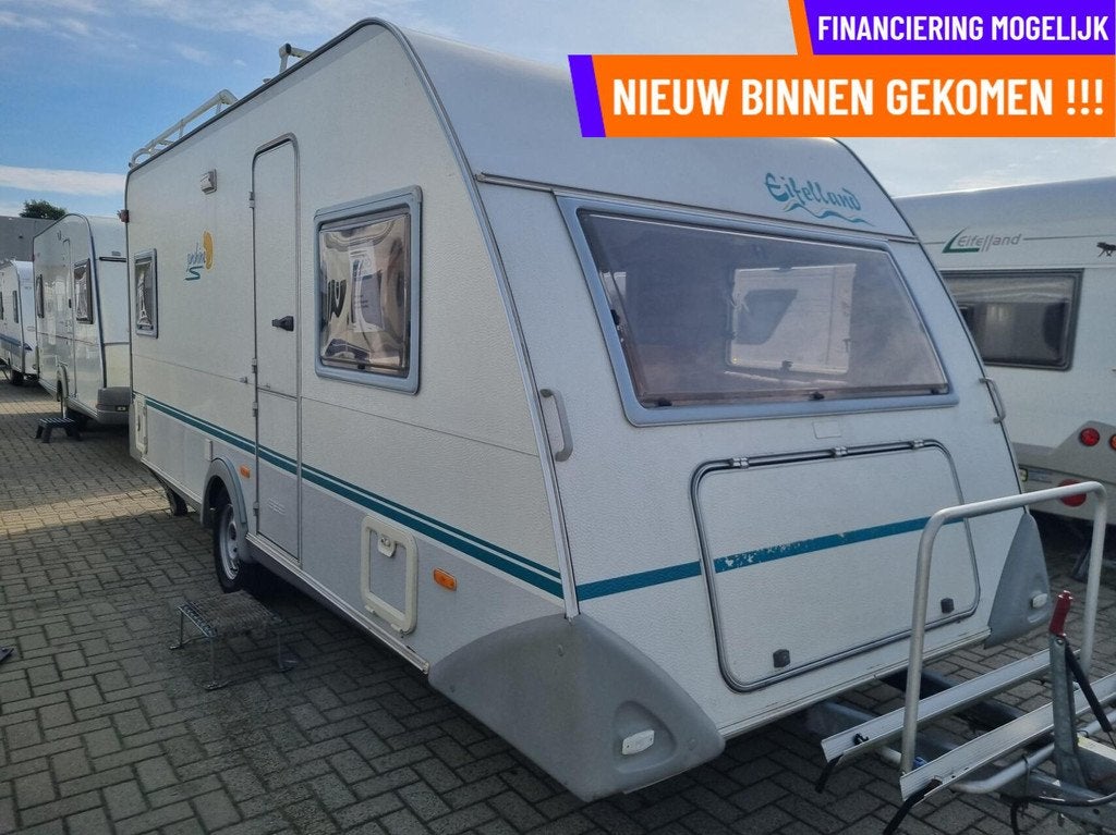 EIFELLAND SUNSHINE 495 TF VOORTENT + DOUCHE + FRANSBED, Caravans en Kamperen, Rondzit, Serviceluik, Bedrijf, Eifelland