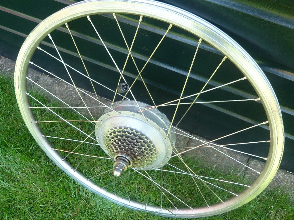 mooi recht 28""Achterwiel sparta ion met motor 36 volt, Ophalen, Gebruikt, Elektrische fiets, Motor
