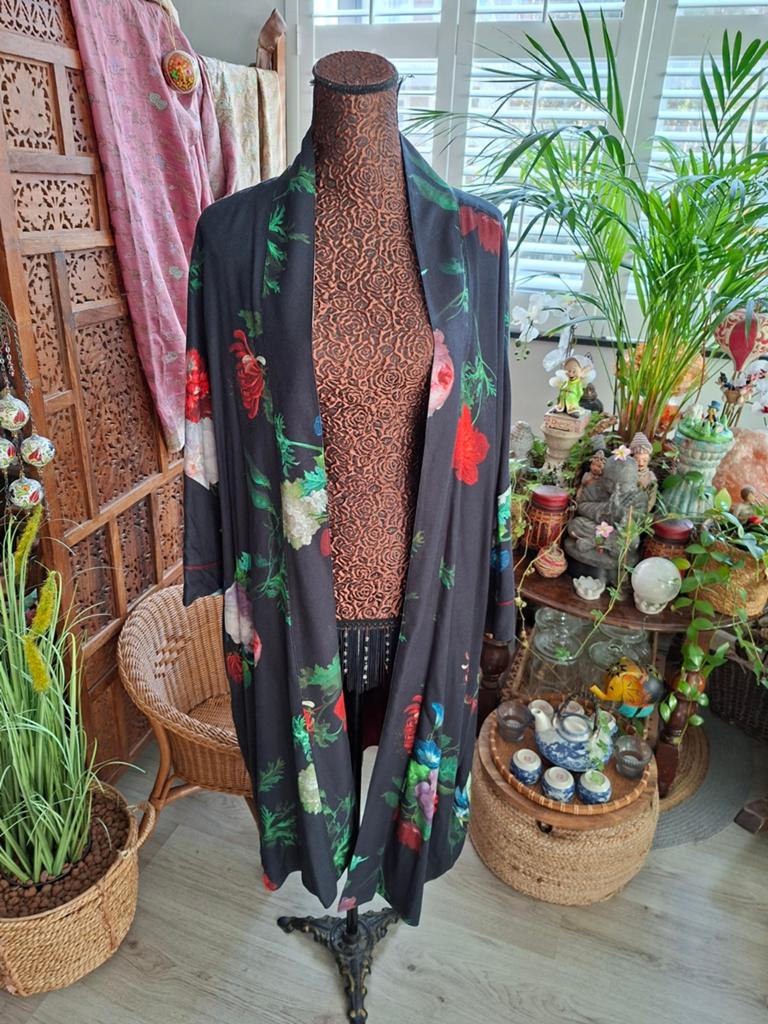Nieuw!MILJUSCHKA/Mooie kimono jas/vest(oude meestersprint)XL, Kleding | Dames, Miljuschka by Wehkamp, Ophalen of Verzenden, Nieuw
