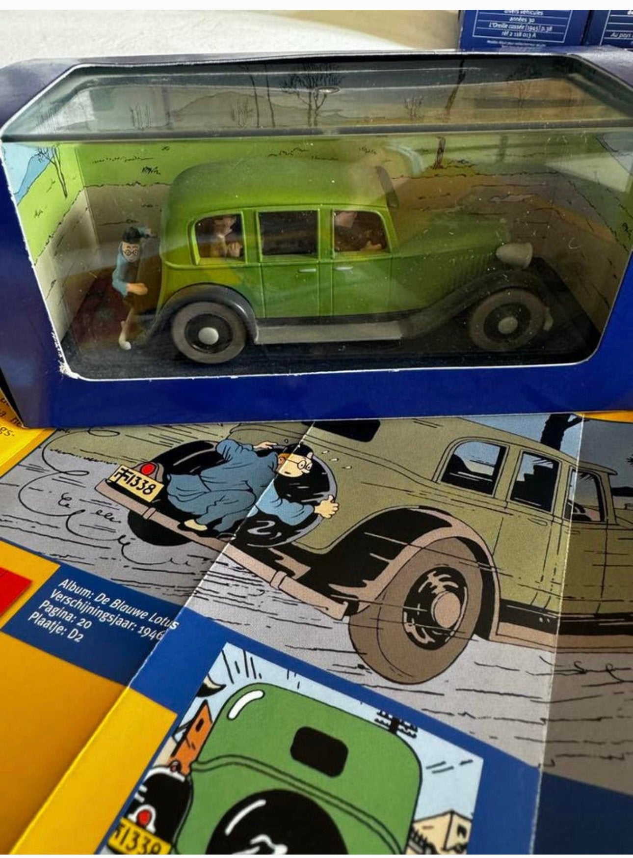 Kuifje auto 1:43 de limoisine van mitsurato uit blauwe lotus, Ophalen of Verzenden, Kuifje, Zo goed als nieuw, Beeldje of Figuurtje