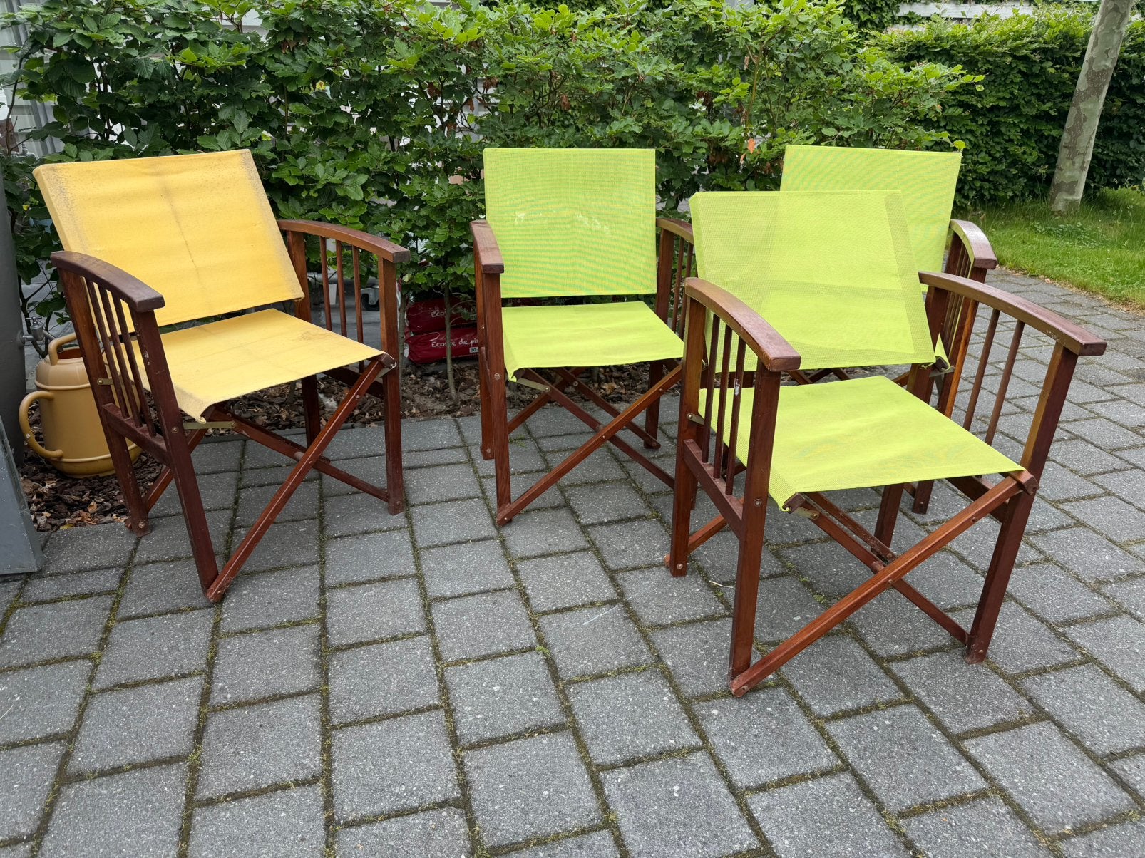 4 regiseurstoelen tuinstoelen, Ophalen, Gebruikt, Inklapbaar