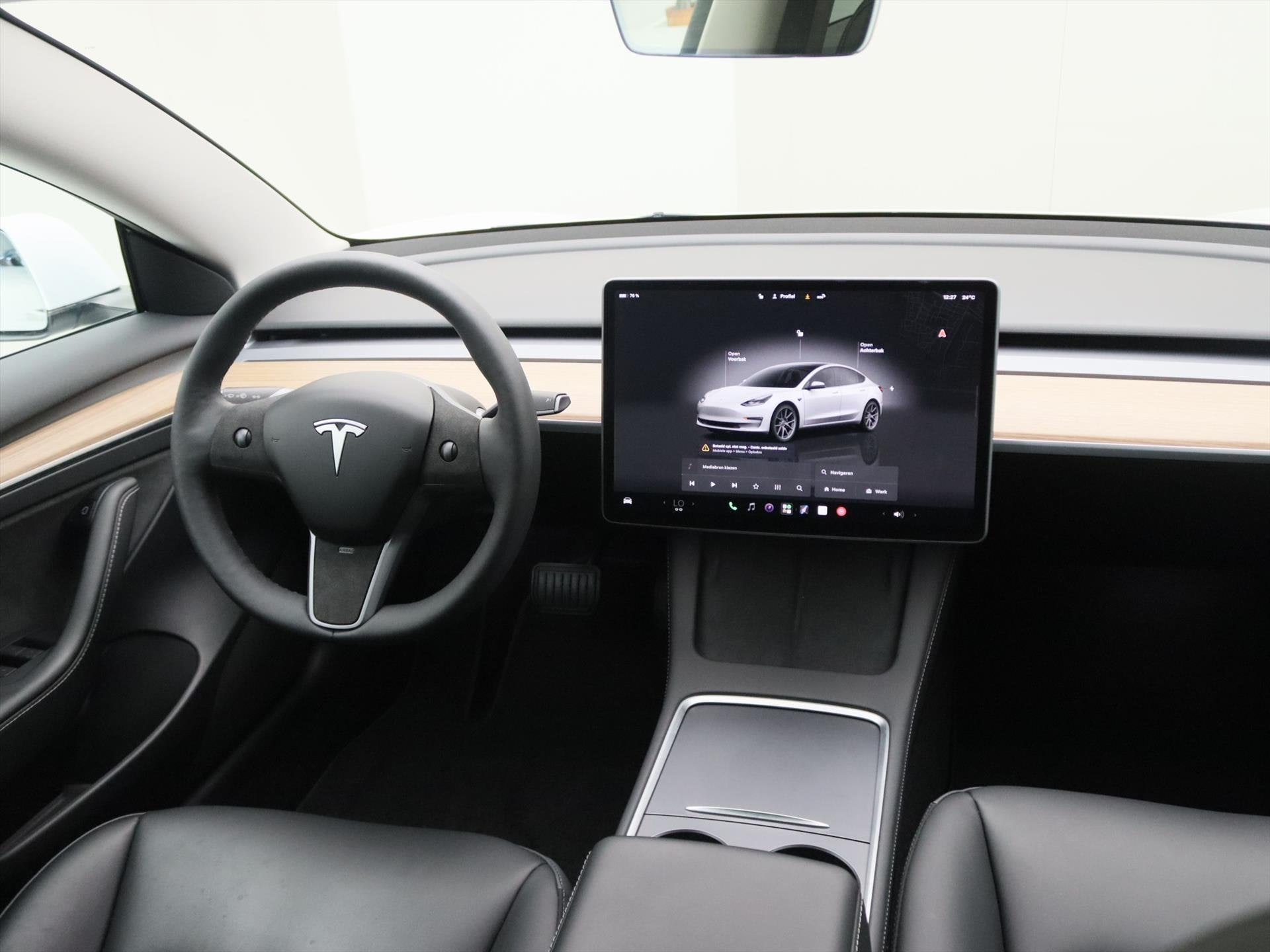 Tesla Model 3 Long-Range AWD 351pk 75 kWh 93.9% SoH UPGRADE, Auto's, Automaat, Gebruikt, Wit, Origineel Nederlands