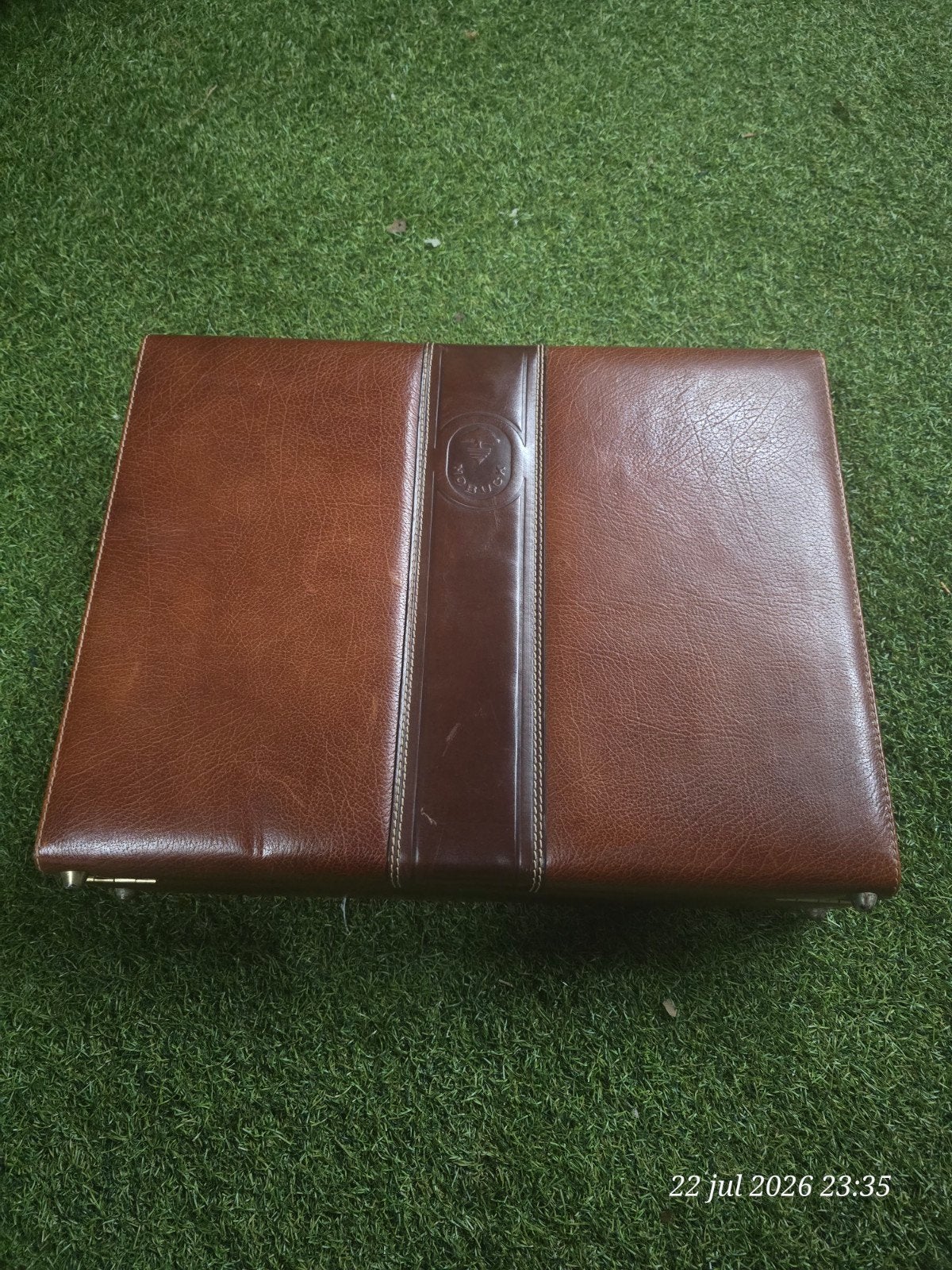 Leren Aktetas met Cijferslot - Bruin, Ophalen, Gebruikt, Slot, 35 tot 45 cm