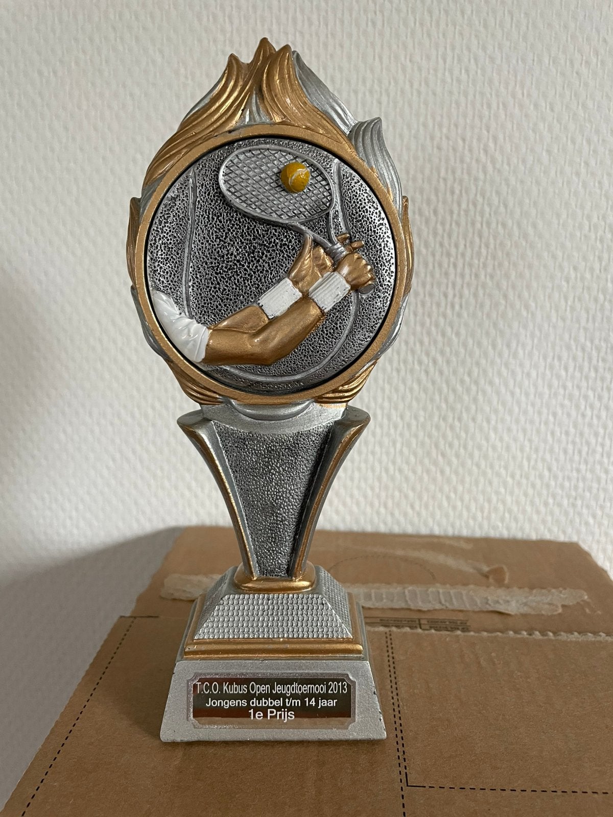Tennis Trofee - 20cm hoog, Ophalen of Verzenden, Gebruikt, Overige typen