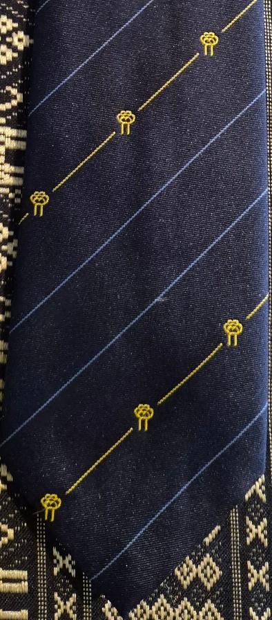 Zoetermeer Gemeente stropdas met doorlopende gele logo's, Ophalen of Verzenden, Nieuw, Gebruiksvoorwerp