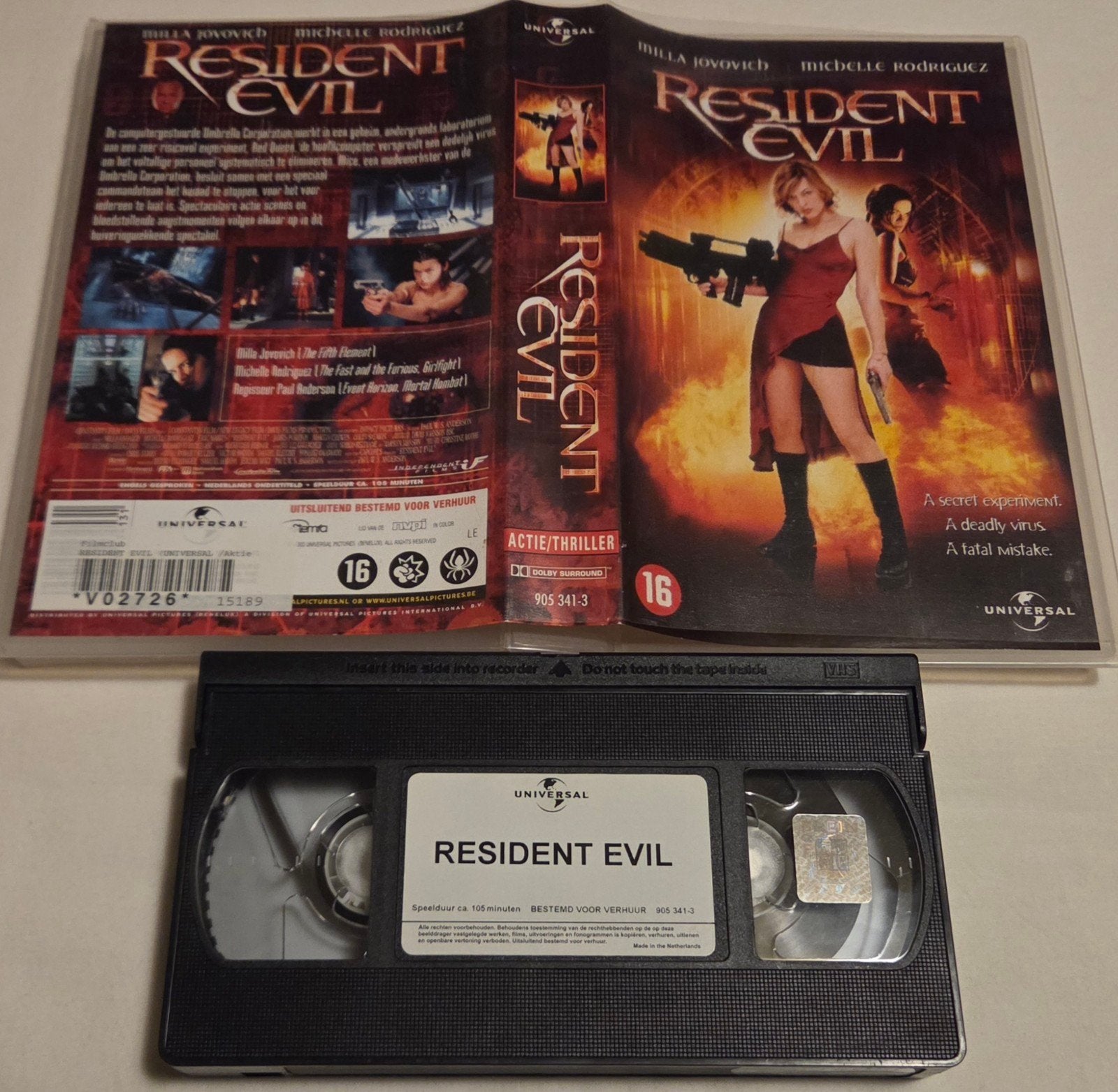 Resident Evil VHS Horror EX-RENTAL, Vanaf 16 jaar, Ophalen of Verzenden, Gebruikt, Horror