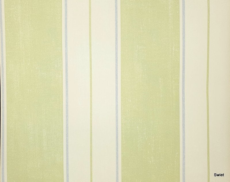 12731 Crème strepenbehang in groen en lila blauw swiet, Ophalen of Verzenden, Blauw