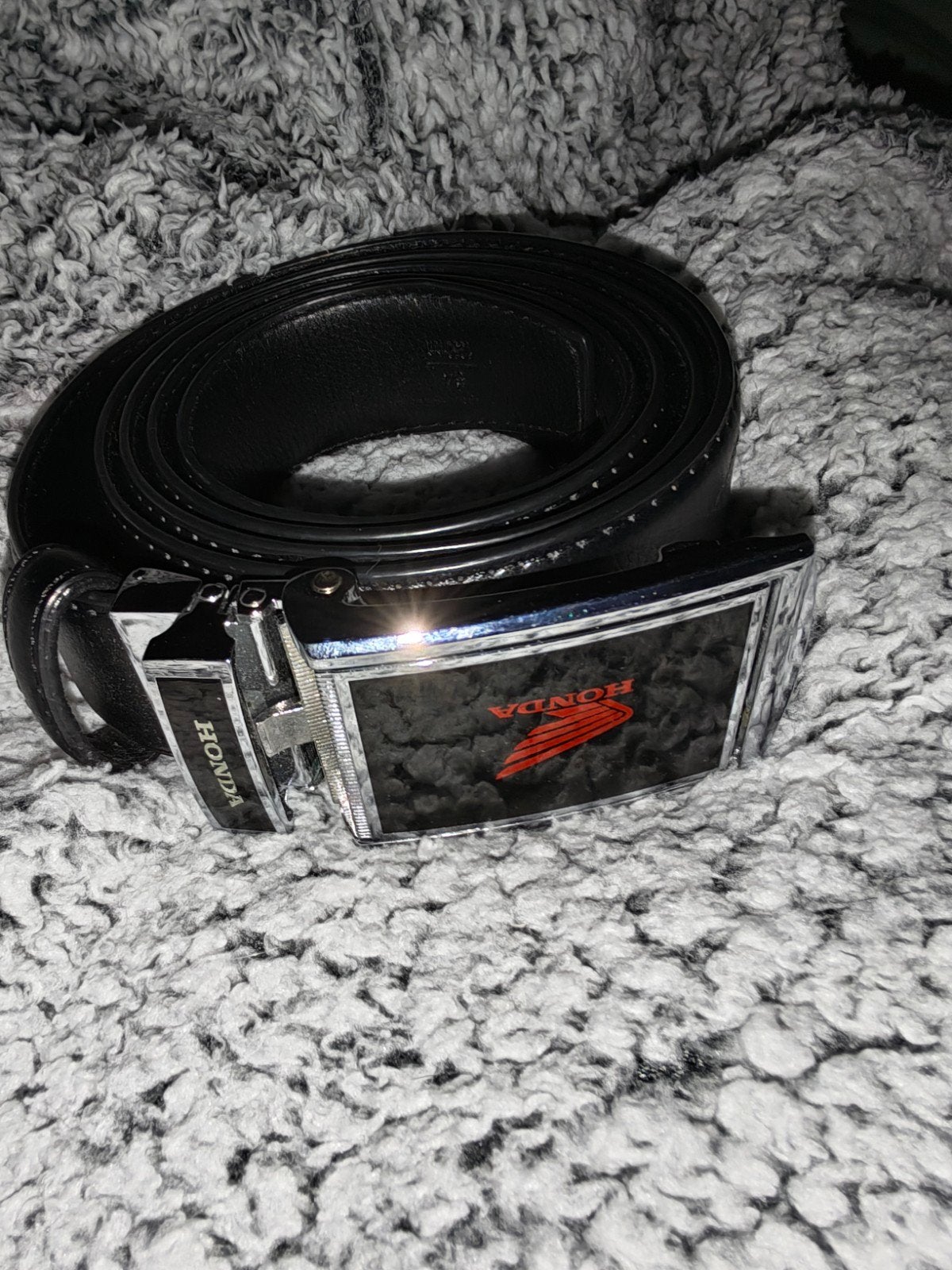 Honda Riem met logo - Zwart, Echt Leder, Kleding | Heren, Honda, Nieuw, Riem of Ceintuur, Echt leder