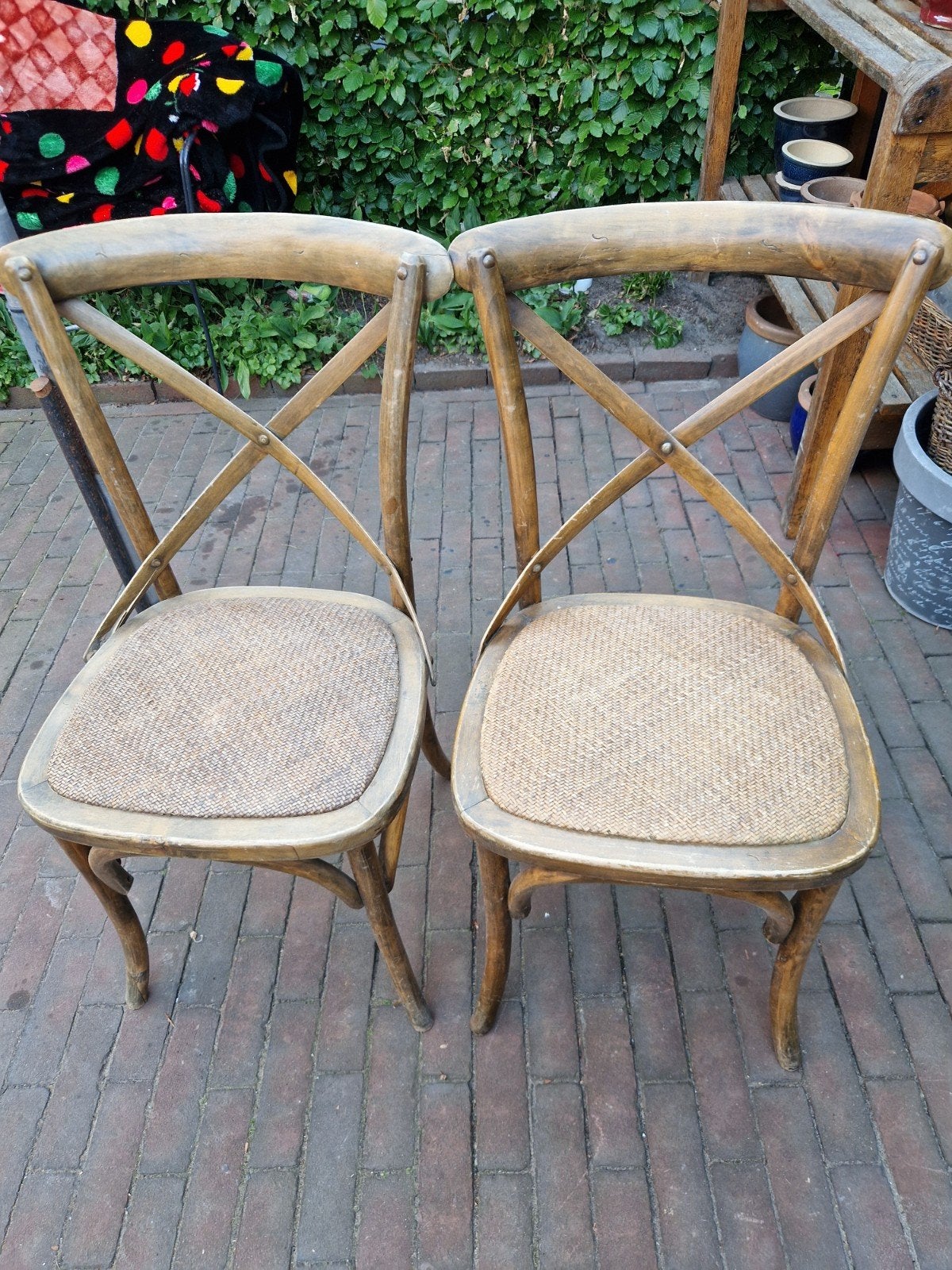 AUTHENTIEKE STOELEN 4X, Ophalen, Gebruikt, Bruin, Vier