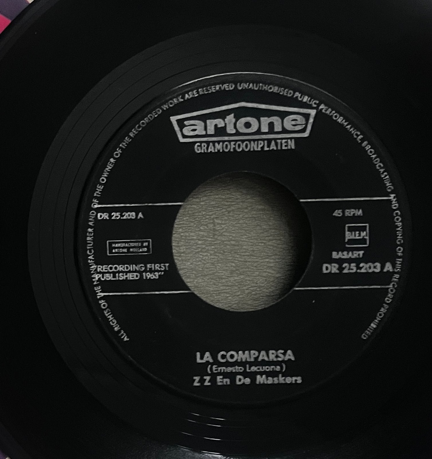 ZZ & de Maskers - La Comparsa 7” NL 1963, Cd's en Dvd's, Vinyl Singles, Gebruikt, Pop, 7 inch, Ophalen of Verzenden