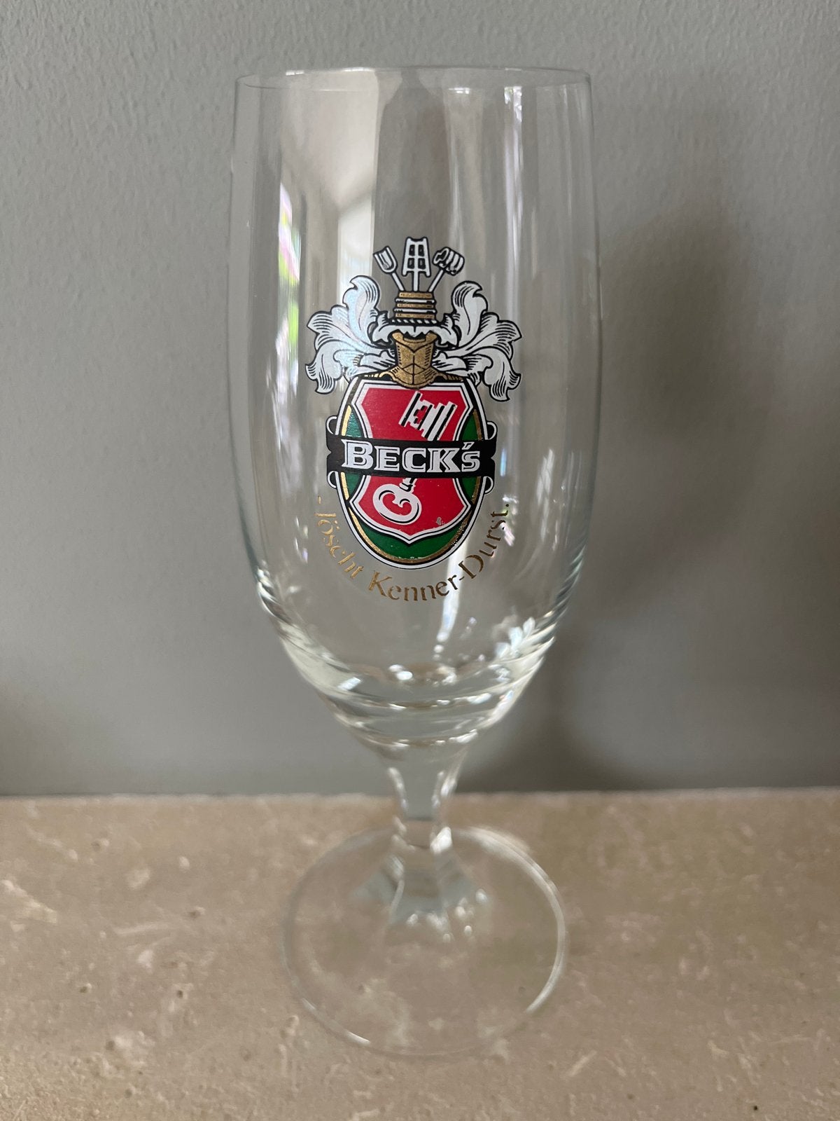 Beck's Bierglas op voet - 0.2L - Zo goed als nieuw, Ophalen, Zo goed als nieuw, Overige merken, Glas